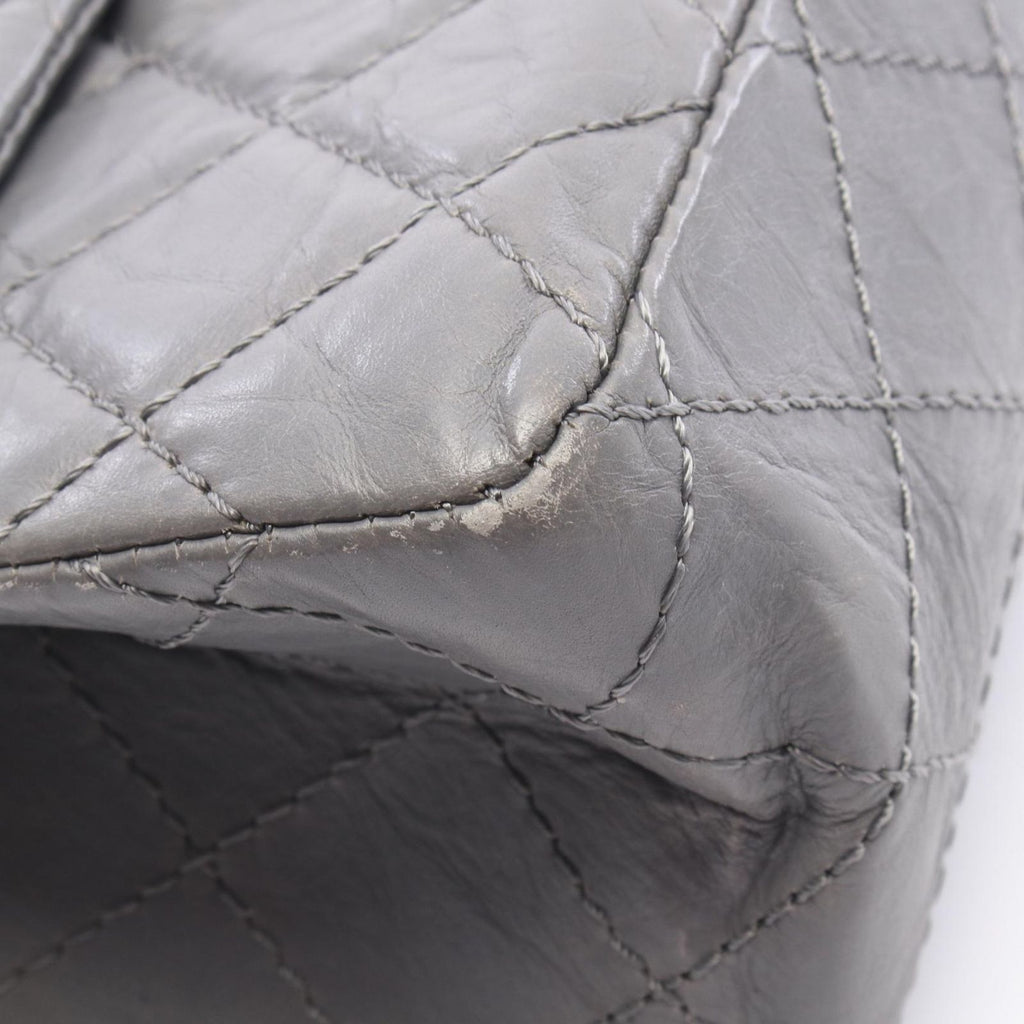 Chanel Shoulder Bag 2.55 Quilted Double Flap Gray Calf Chain — view 7
