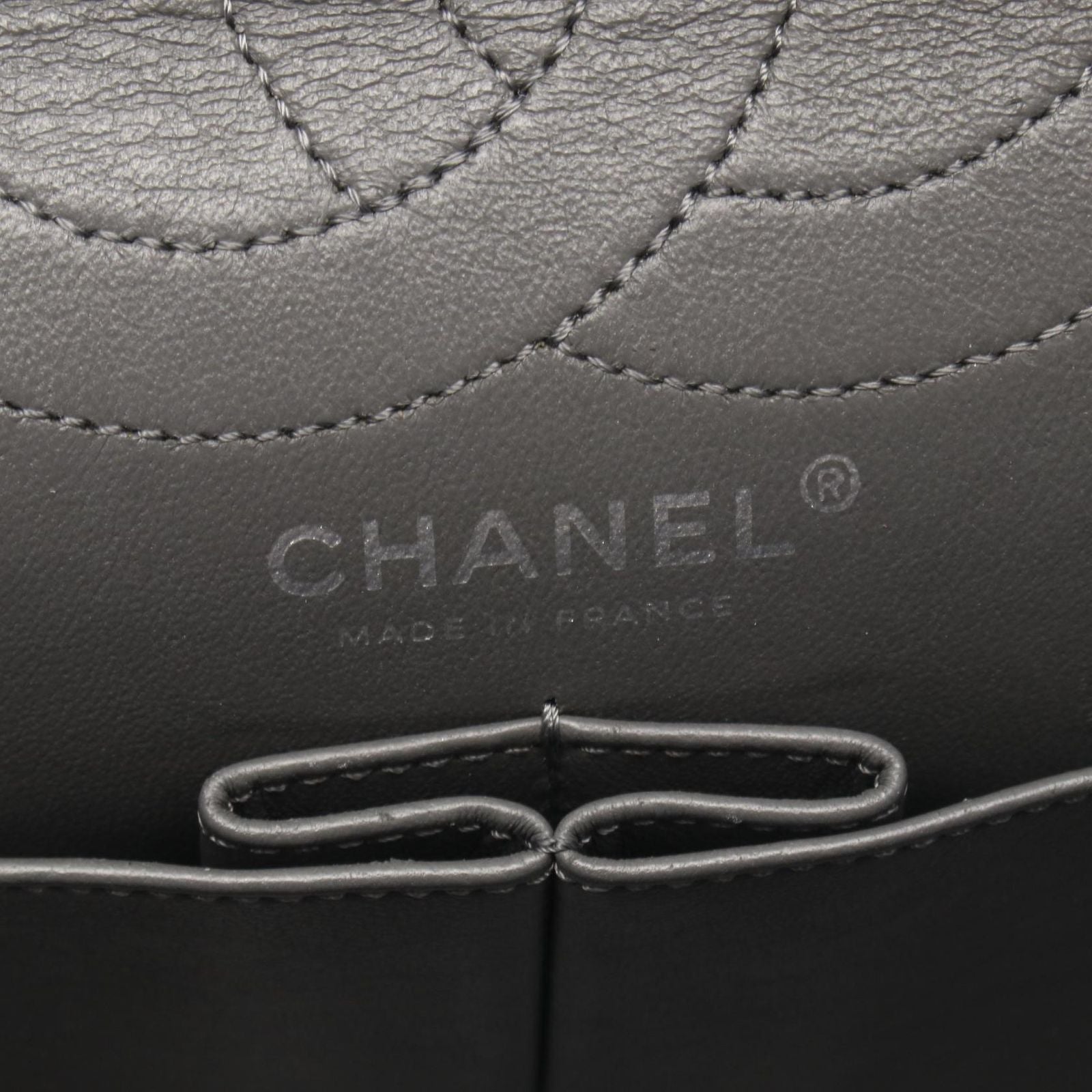 Chanel Shoulder Bag 2.55 Quilted Double Flap Gray Calf Chain — view 4