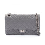 Chanel Shoulder Bag 2.55 Quilted Double Flap Gray Calf Chain