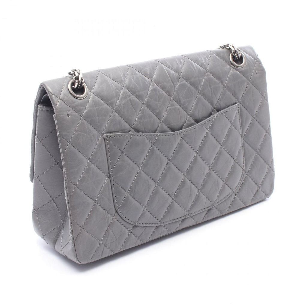 Chanel Shoulder Bag 2.55 Quilted Double Flap Gray Calf Chain — view 2