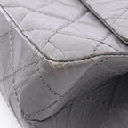 Chanel Shoulder Bag 2.55 Quilted Double Flap Gray Calf Chain — view 8