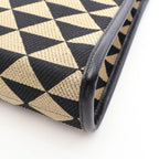 Prada Handbag Triangolo Jacquard Symbol Embroidery Mini 2-Way Black Beige — view 6