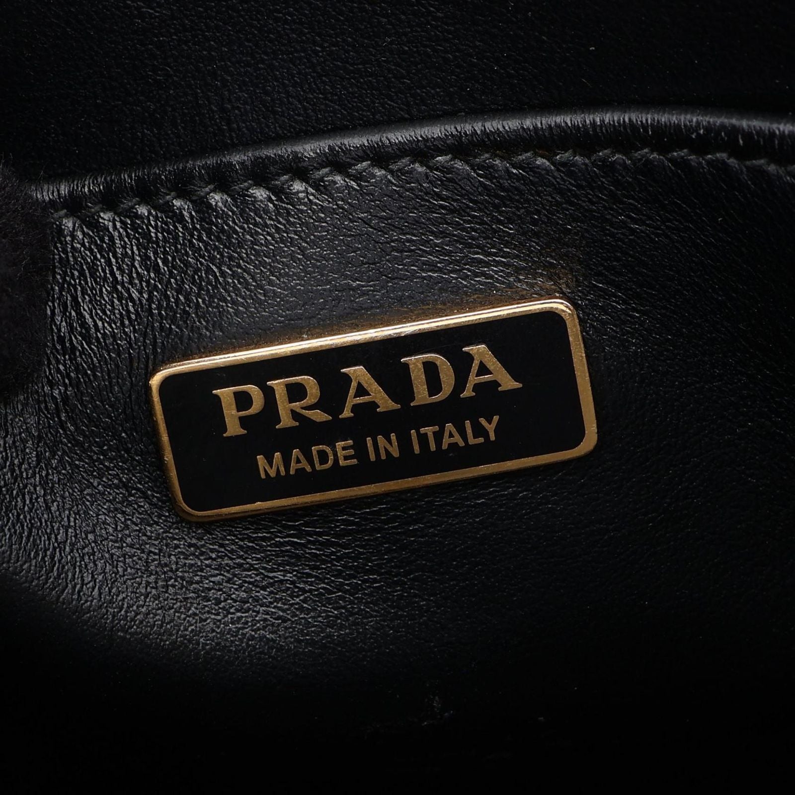 Prada Handbag Triangolo Jacquard Symbol Embroidery Mini 2-Way Black Beige — view 4