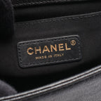 Chanel Shoulder Bag Boy Small Blanc Stitch Black Calf Boy Chain — view 4