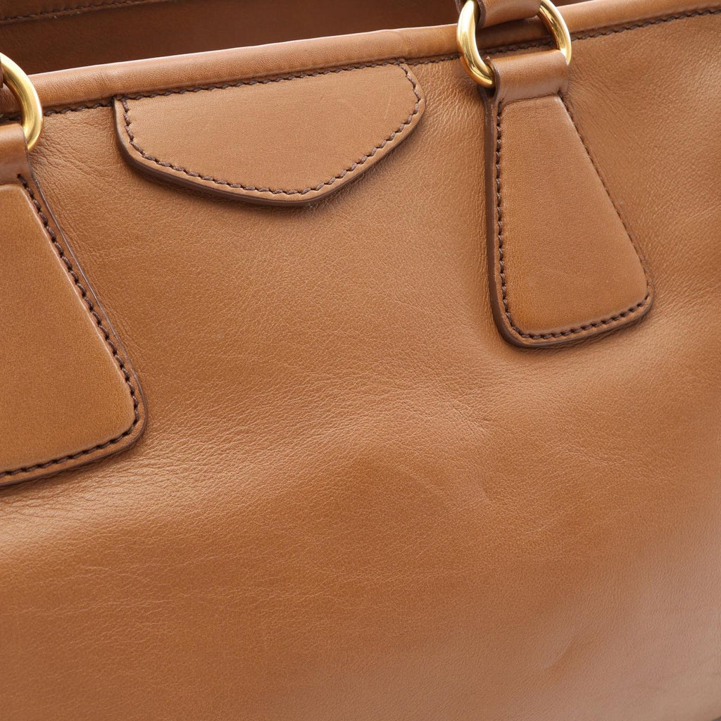 Prada Handbag City Calf 2-Way Camel Leather — view 9