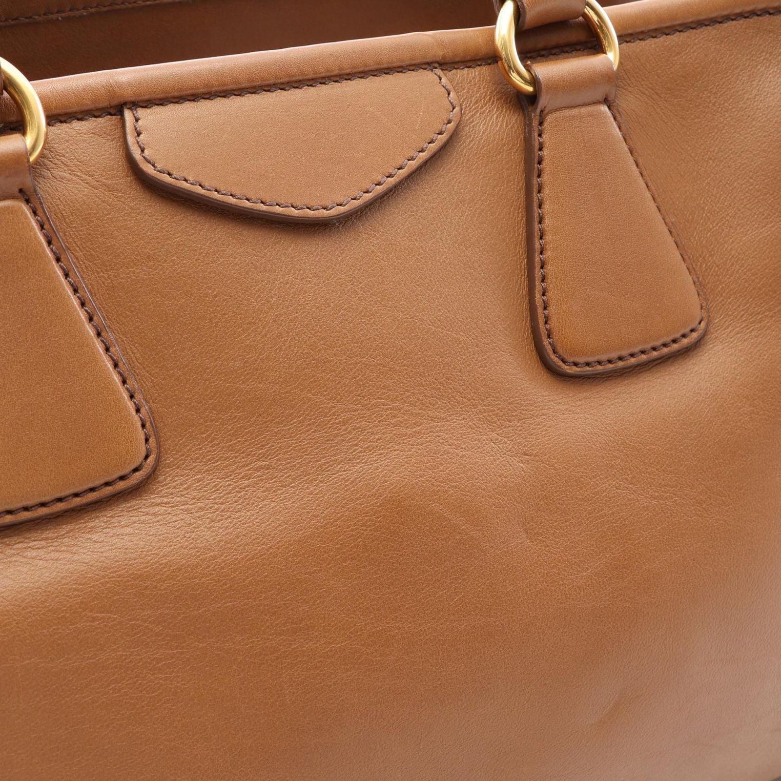 Prada Handbag City Calf 2-Way Camel Leather — view 9