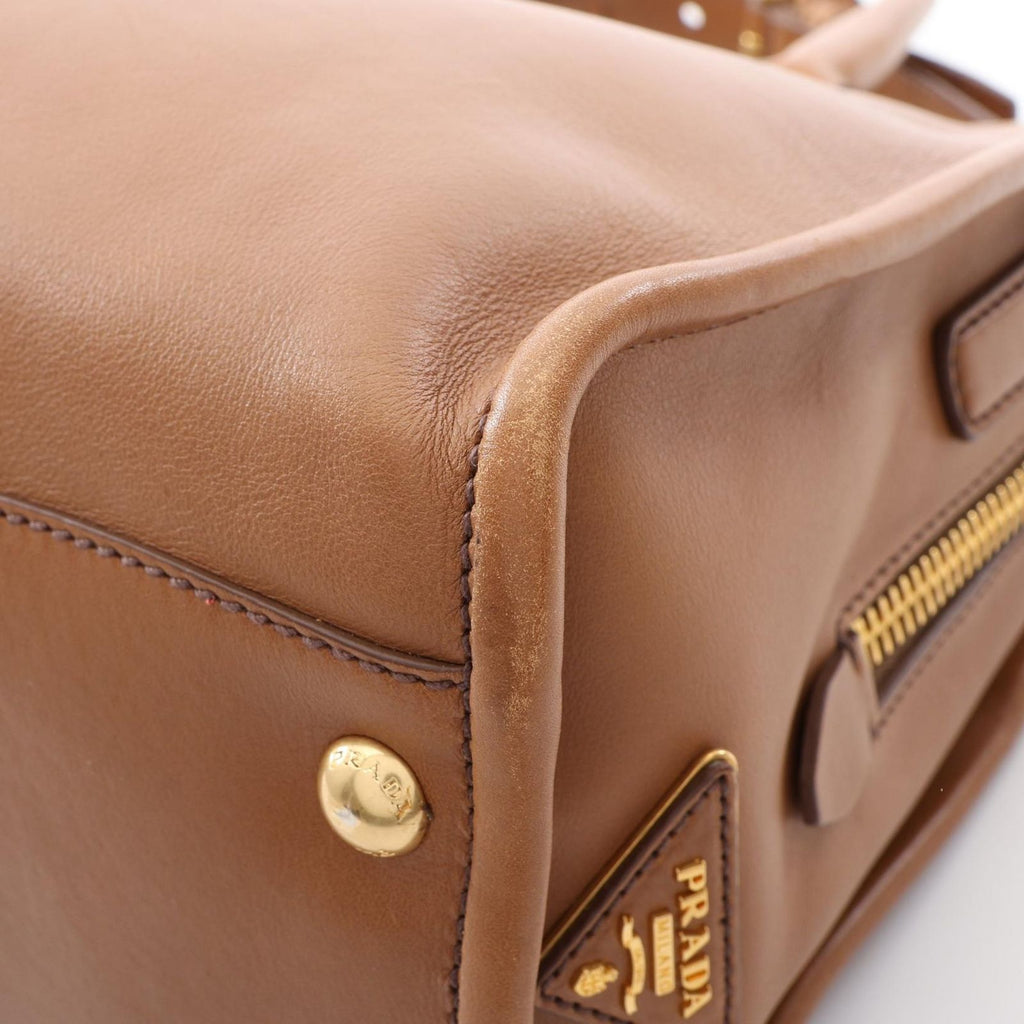 Prada Handbag City Calf 2-Way Camel Leather — view 6