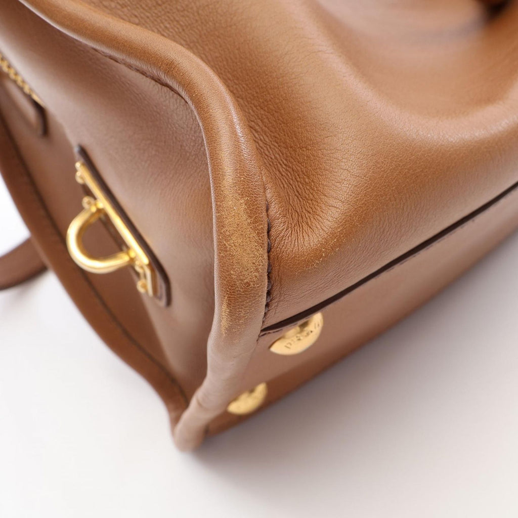 Prada Handbag City Calf 2-Way Camel Leather — view 7