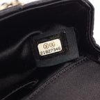 Chanel Shoulder Bag Mini Quilted Black Fabric Chain — view 5