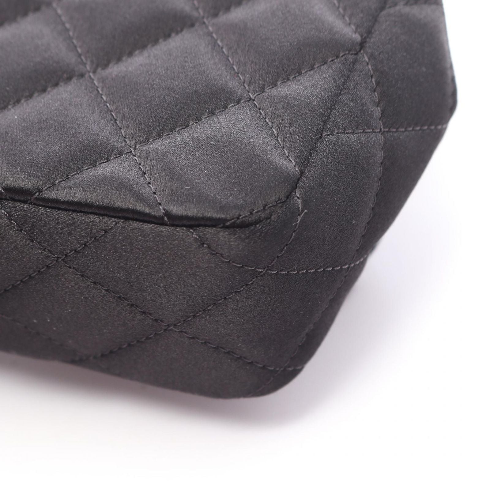 Chanel Shoulder Bag Mini Quilted Black Fabric Chain — view 6
