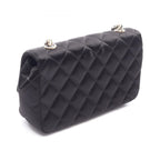 Chanel Shoulder Bag Mini Quilted Black Fabric Chain — view 2