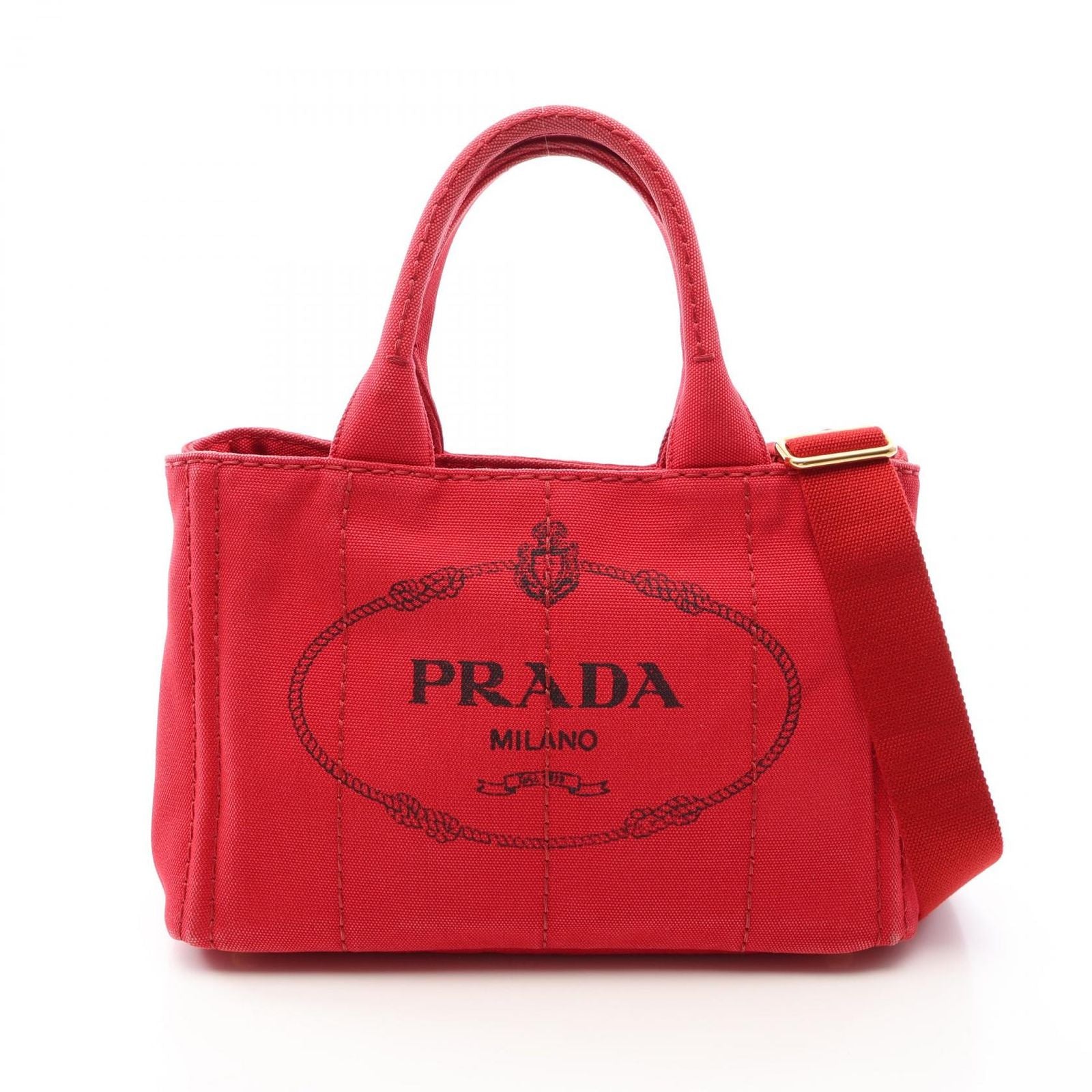 Prada Tote Canapa 2-Way Red Canvas
