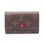 Louis Vuitton Key Case Multicles 6 Monogram Fuchsia 6 Rows Canvas Key Holder