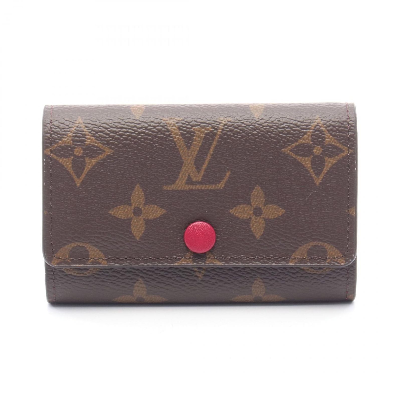 Louis Vuitton Key Case Multicles 6 Monogram Fuchsia 6 Rows Canvas Key Holder