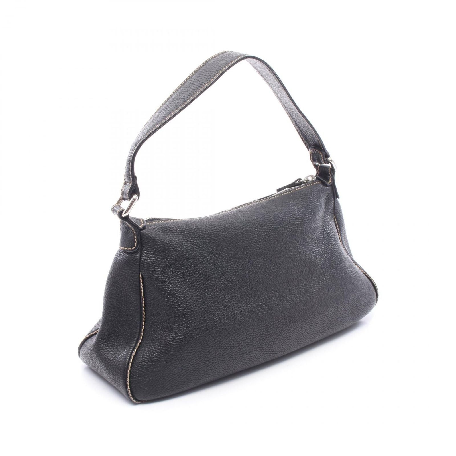 Chanel Shoulder Bag Logo Fringe Black Leather — view 2