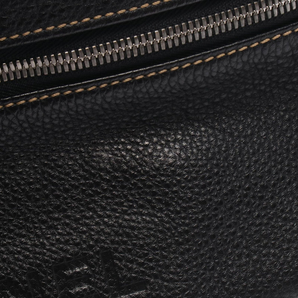 Chanel Shoulder Bag Logo Fringe Black Leather — view 8