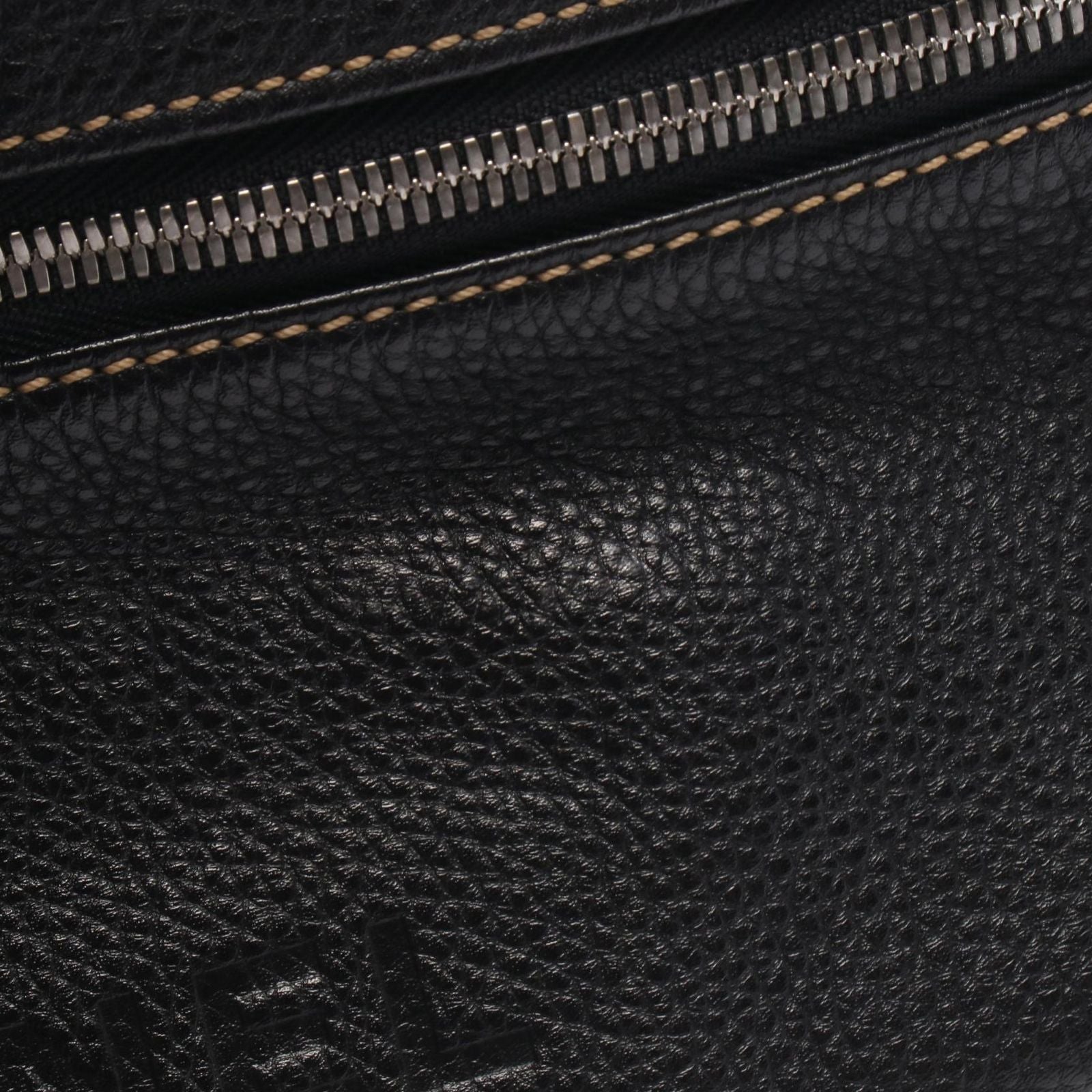Chanel Shoulder Bag Logo Fringe Black Leather — view 8