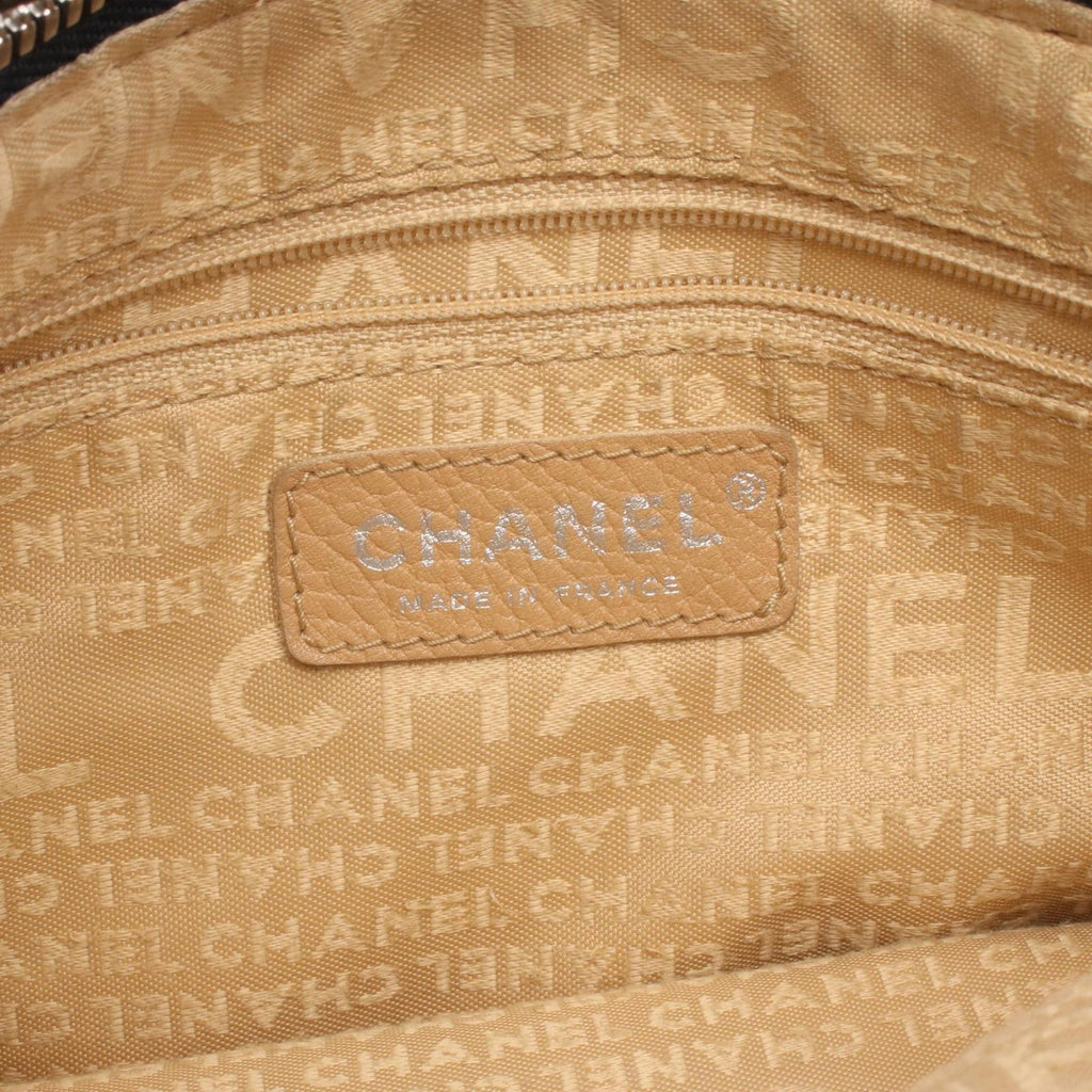 Chanel Shoulder Bag Logo Fringe Black Leather — view 4