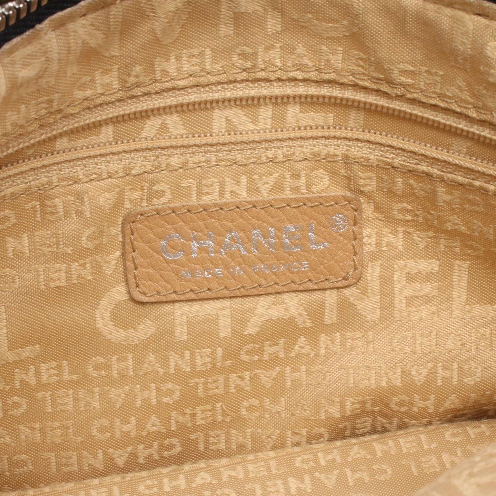 Chanel Shoulder Bag Logo Fringe Black Leather — view 4