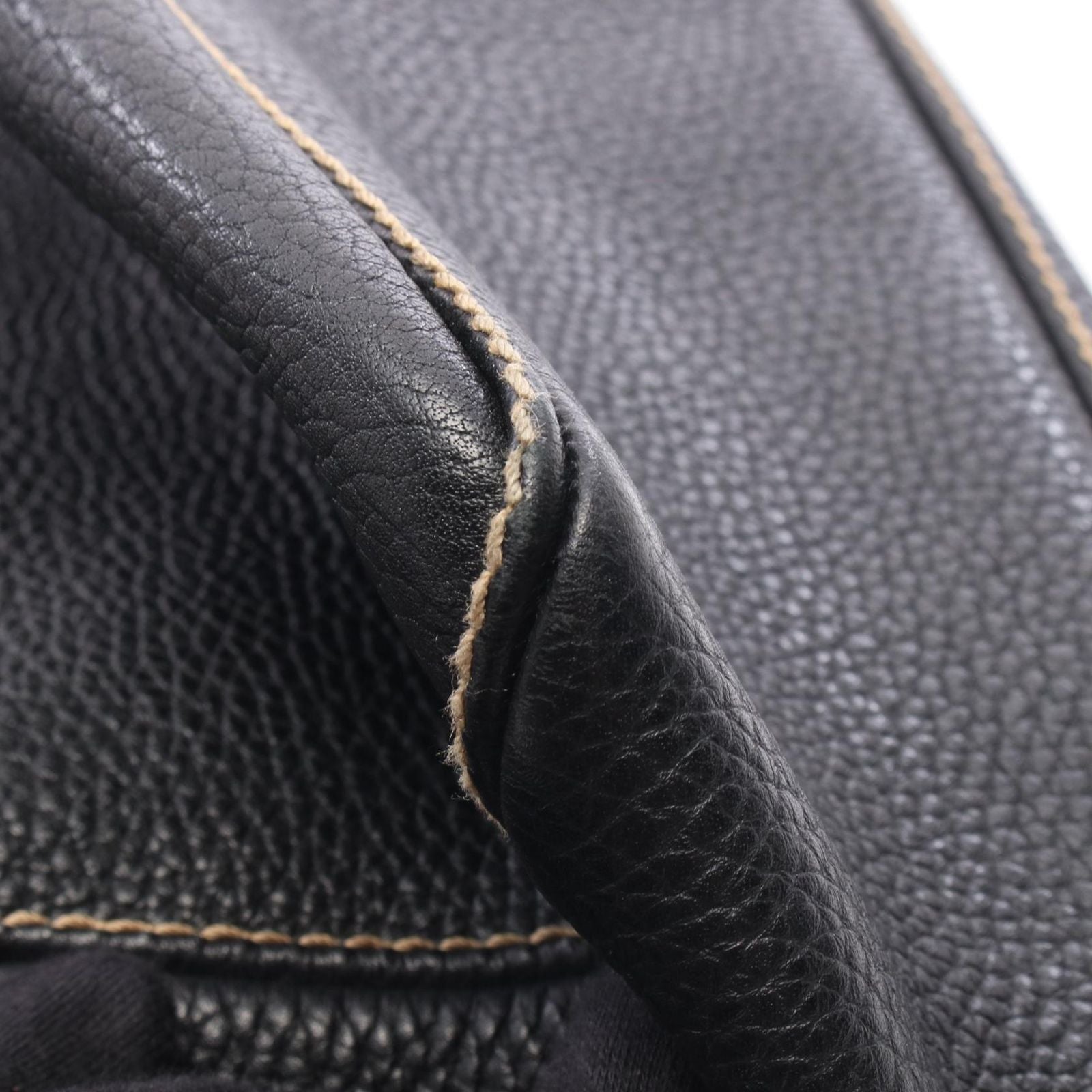 Chanel Shoulder Bag Logo Fringe Black Leather — view 7