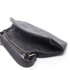 Chanel Shoulder Bag Logo Fringe Black Leather — view 6