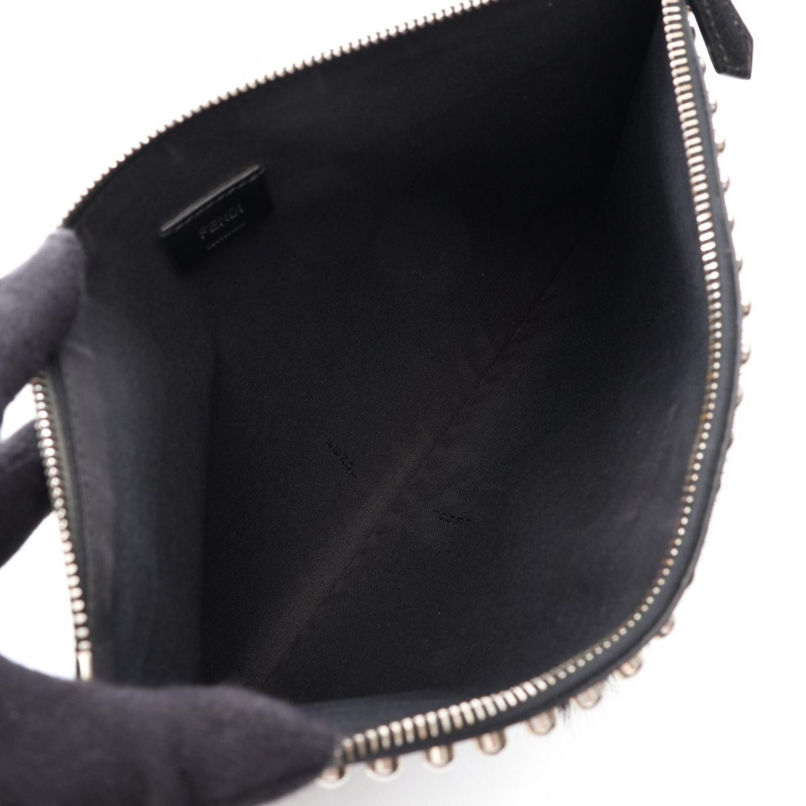 Fendi Clutch Karlito Black Leather Studs — view 3