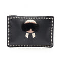 Fendi Clutch Karlito Black Leather Studs