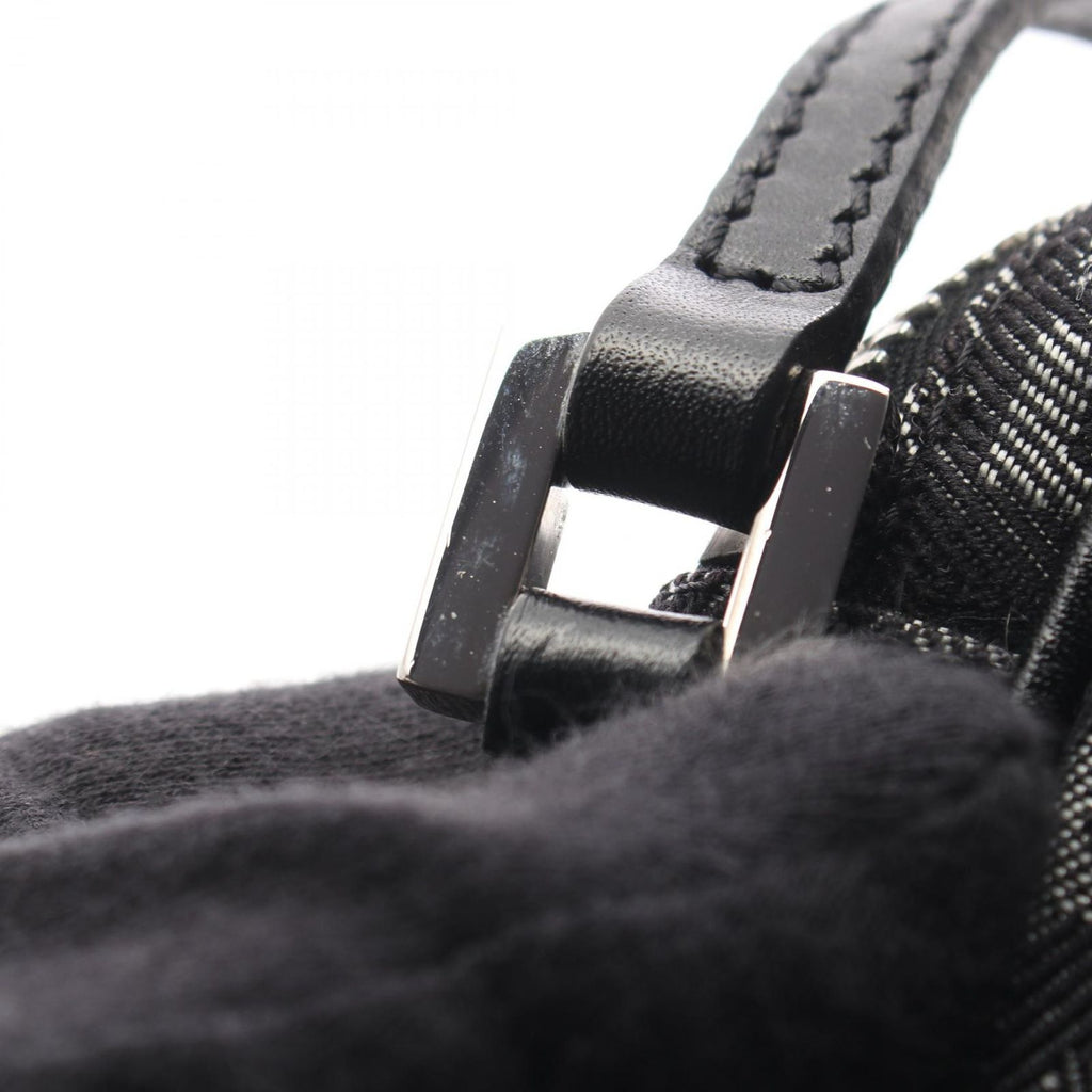 Fendi Shoulder Bag Zucchino Black Canvas Leather — view 7