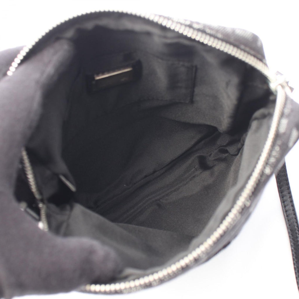 Fendi Shoulder Bag Zucchino Black Canvas Leather — view 3
