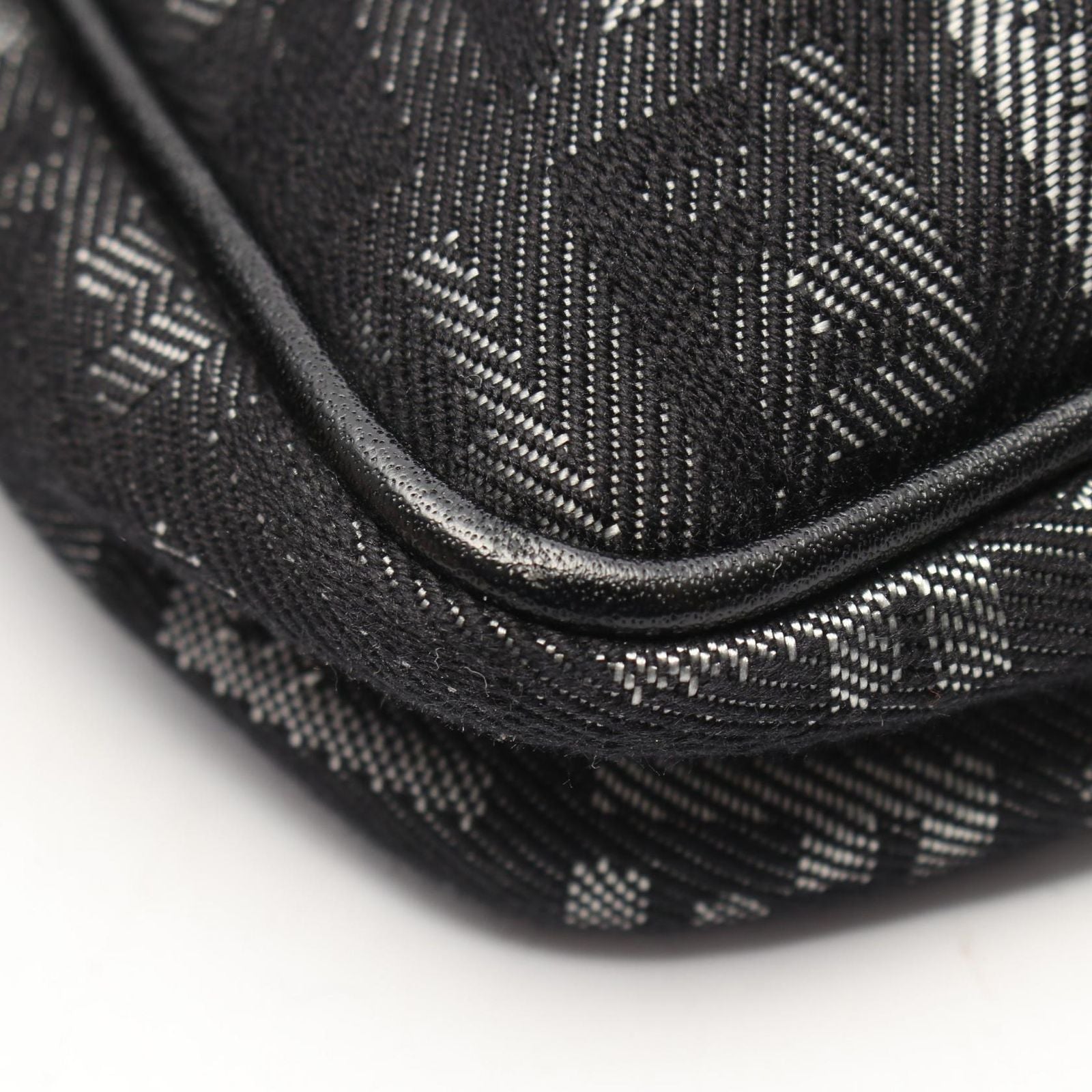Fendi Shoulder Bag Zucchino Black Canvas Leather — view 5