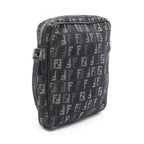 Fendi Shoulder Bag Zucchino Black Canvas Leather — view 2