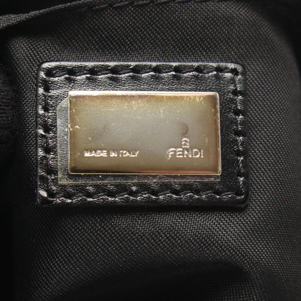 Fendi Shoulder Bag Zucchino Black Canvas Leather — view 4