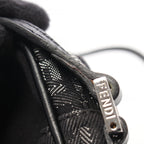 Fendi Shoulder Bag Zucchino Black Canvas Leather — view 8