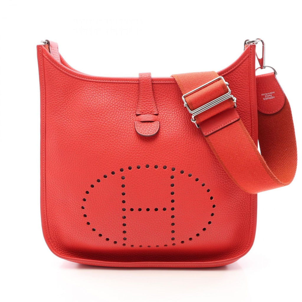 Hermes Shoulder Bag Evelyne 3 Trois PM Rouge Pivoine Leather
