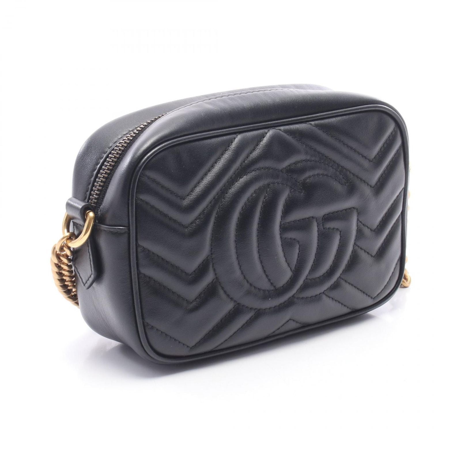 Gucci Shoulder Bag GG Marmont Quilted Black Leather Small — view 2