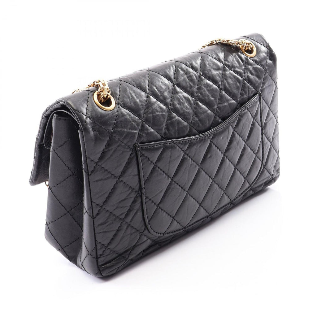 Chanel Shoulder Bag 2.55 Quilted Double Flap Black Leather Chain — view 2