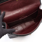 Chanel Shoulder Bag 2.55 Quilted Double Flap Black Leather Chain — view 3
