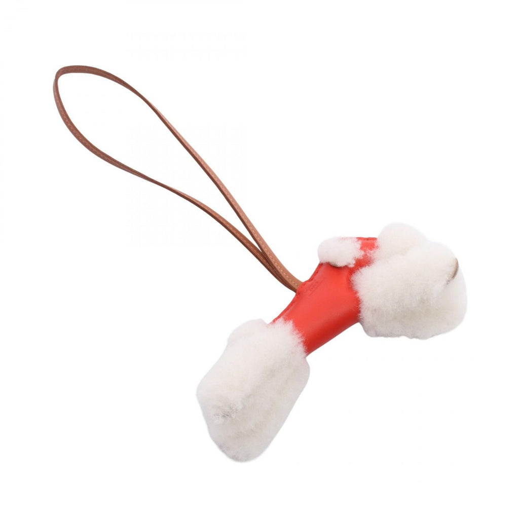 Hermes Charm Buddy Capucines Gold Shearling Keychain — view 2