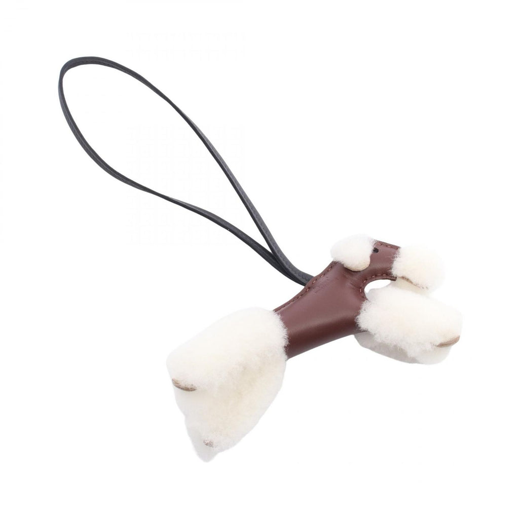 Hermes Charm Buddy le Juselier Black Shearling Keychain — view 2