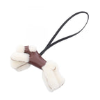 Hermes Charm Buddy le Juselier Black Shearling Keychain