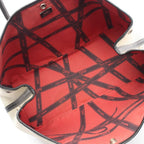 Hermes Tote Garden Party PM Bolduc Ribbon Christmas Limited Ecru Black Canvas — view 3