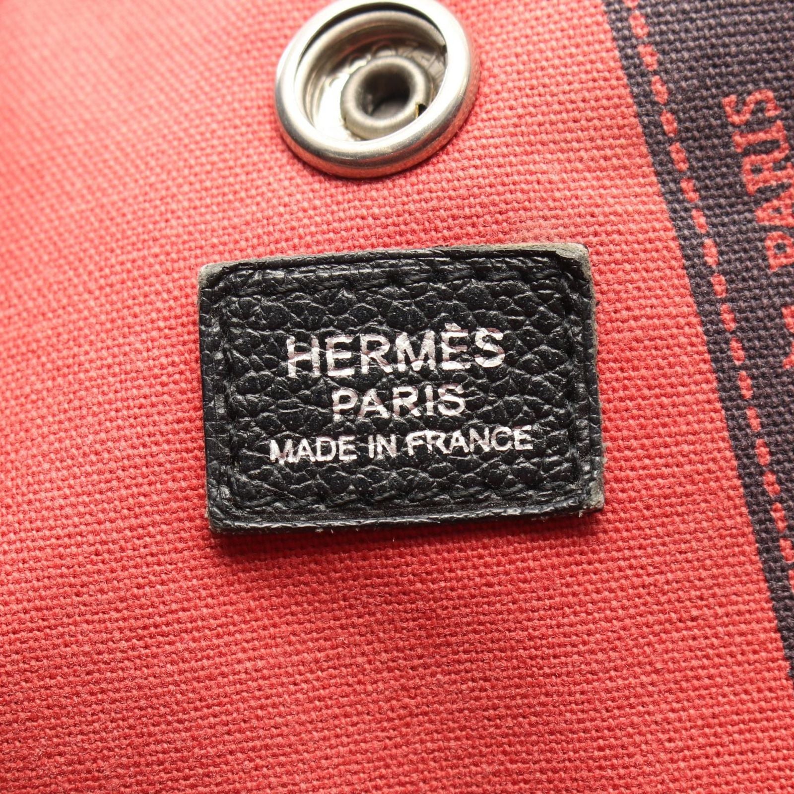 Hermes Tote Garden Party PM Bolduc Ribbon Christmas Limited Ecru Black Canvas — view 4