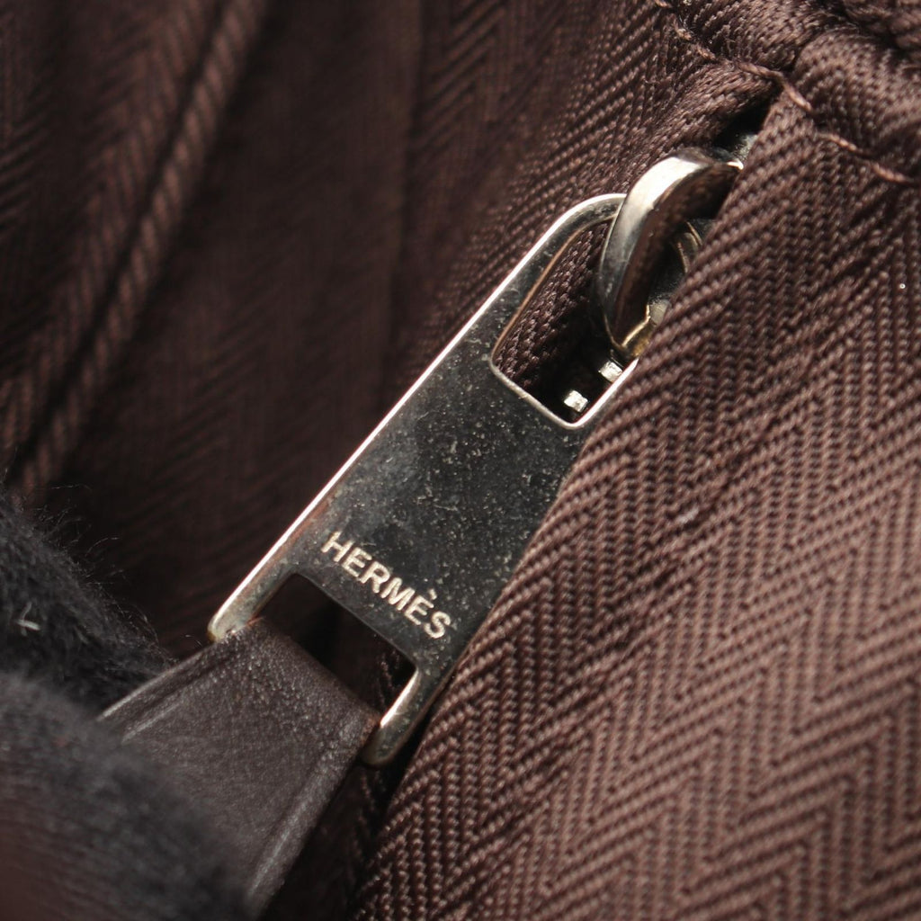 Hermes Handbag Acapulco PM Dark Brown Canvas — view 7