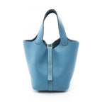 Hermes Handbag Picotin PM Blue Jean Leather