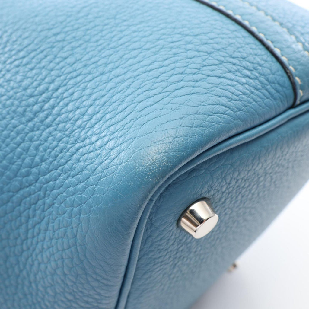 Hermes Handbag Picotin PM Blue Jean Leather — view 6