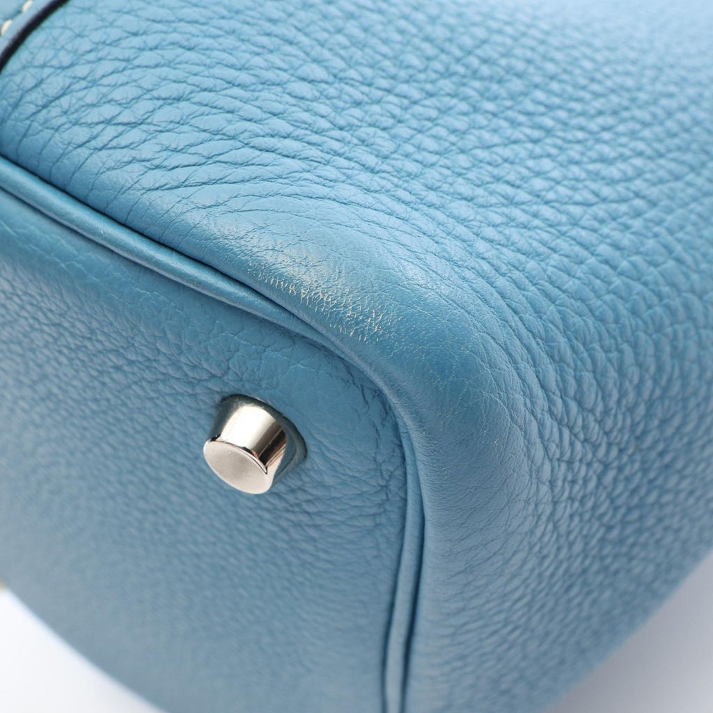 Hermes Handbag Picotin PM Blue Jean Leather — view 7