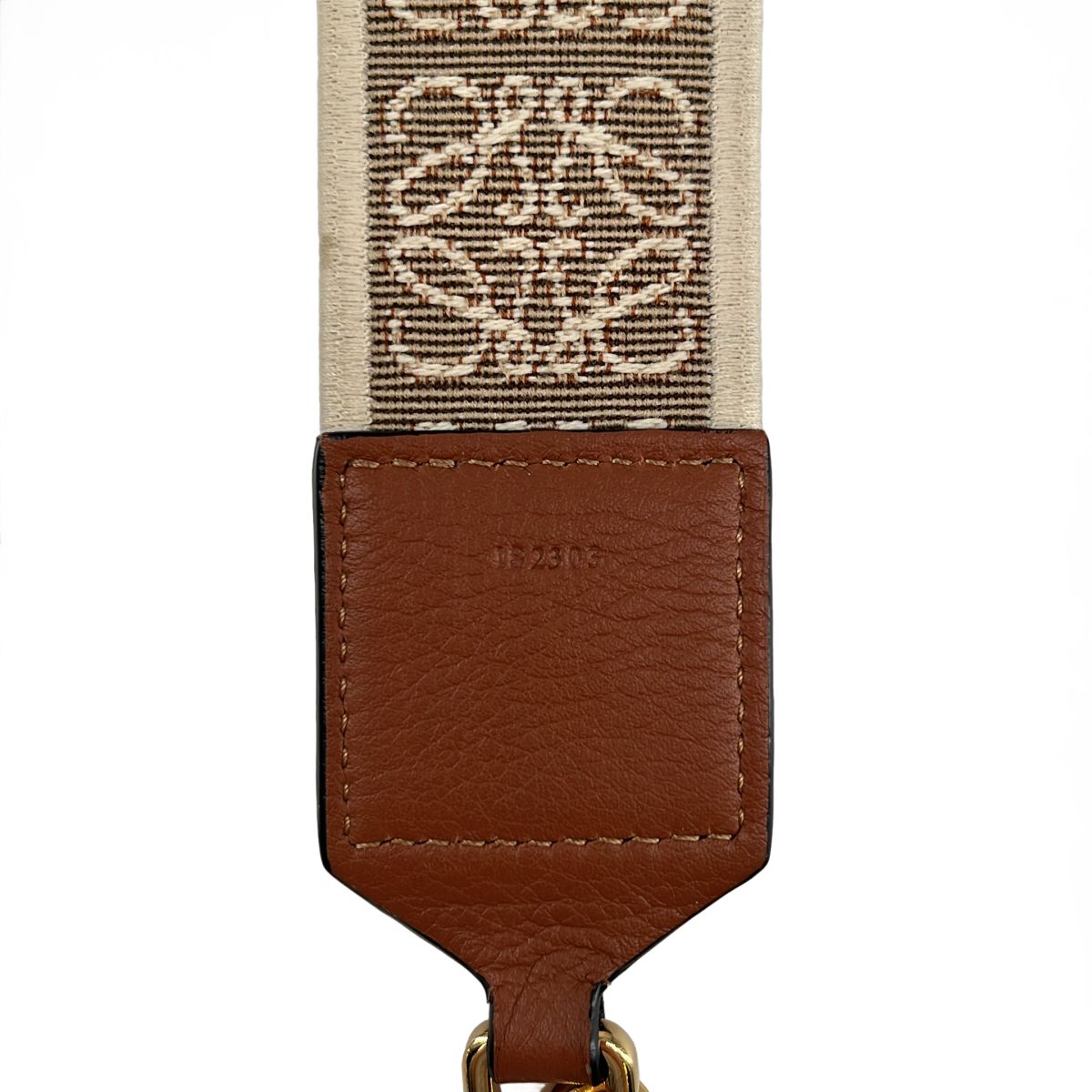 Loewe Anagram Logo Jacquard Strap Beige Light Brown Shoulder — view 4