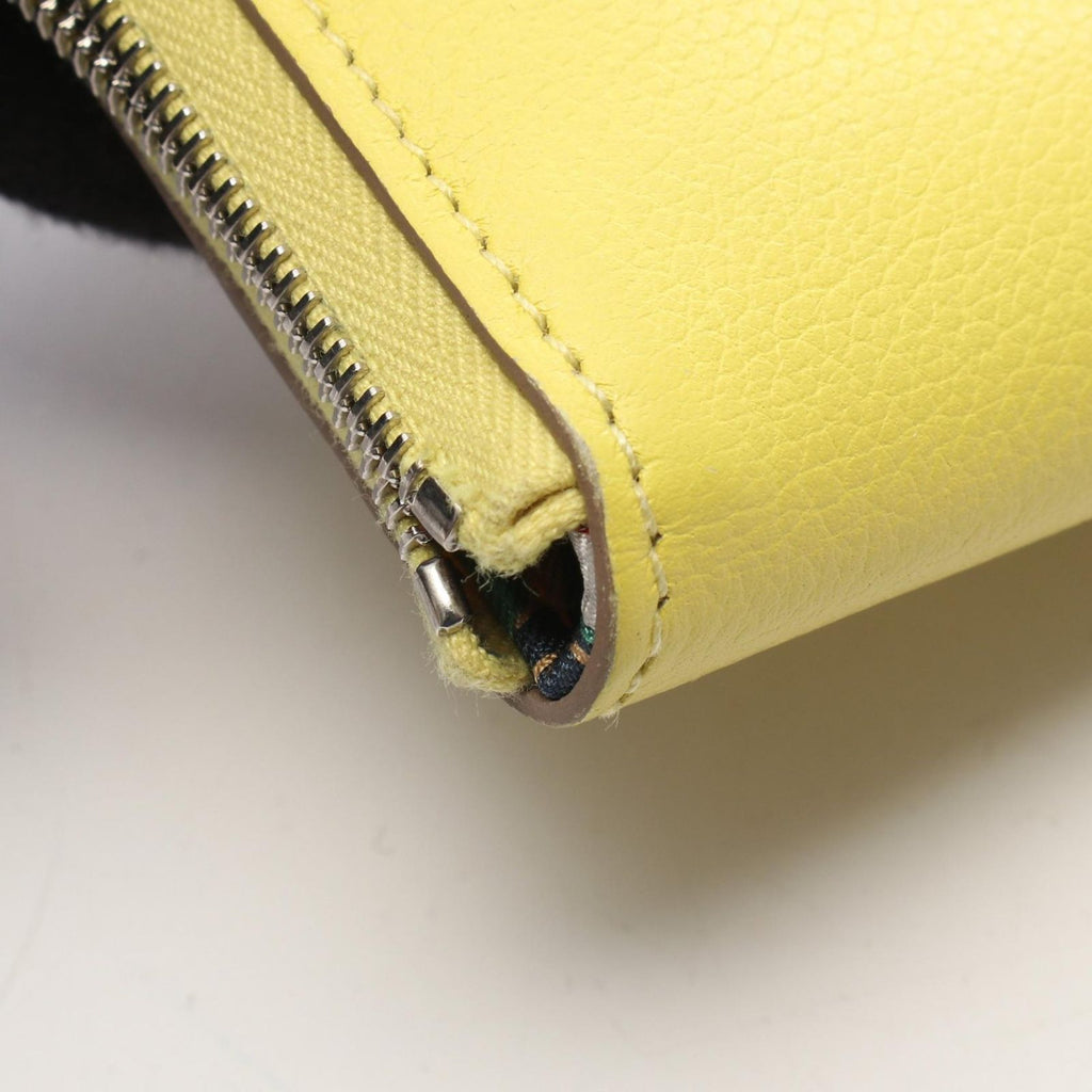 Hermes Round Wallet Azap Compact Silk in Lime Leather in — view 7
