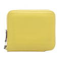 Hermes Round Wallet Azap Compact Silk in Lime Leather in
