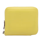 Hermes Round Wallet Azap Compact Silk in Lime Leather in